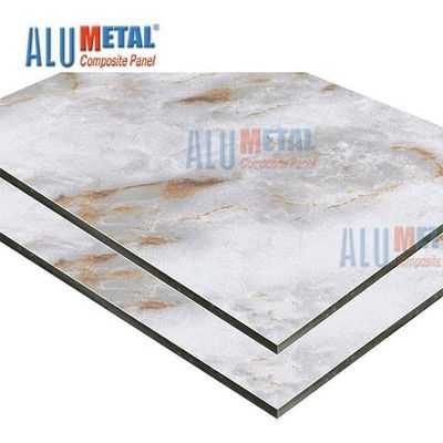 Μαρμάρινο LDPE 0.70mm σύνθετη επένδυση νανο 2440mm τοίχων φύλλων ΑΚΕ επιτροπής αργιλίου PE