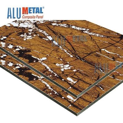Μαρμάρινο LDPE 0.70mm σύνθετη επένδυση νανο 2440mm τοίχων φύλλων ΑΚΕ επιτροπής αργιλίου PE
